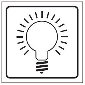 Znak włącznik oświetlenia na Folii Samoprzylepnej (702-89)