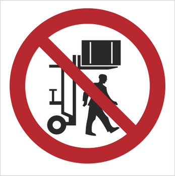 Znak Zakaz przebywania pod ładunkiem na Folii Samoprzylepnej (617)