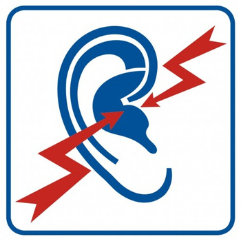 Znak Strefa wzmożonego hałasu na płycie PCV (RA109)