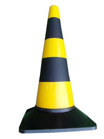 Pachołek drogowy żółto czarny z polietylenu PE 50 cm