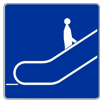 Znak informacyjny METALOWY Schody ruchome w górę (D36a)