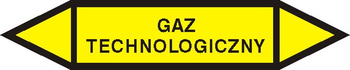 Tabliczka na rurociągi Gaz technologiczny znak na Folii Samoprzylepnej (R-G08)