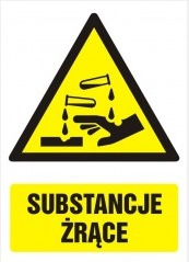 Znak Substancje żrące na Folii Samoprzylepnej (GF009)