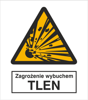 Znak zagrożenie wybuchem TLEN na płycie PCV (216-01)