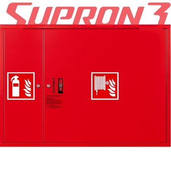 Hydrant wewnętrzny 25 z wężem półsztywnym 20m FIT z miejscem na gaśnicę obok zwijadła - WNĘKOWY SUPRON