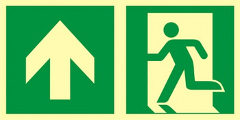 Znak kierunek do wyjścia ewakuacyjnego - w górę (lewostronny) (AE090) Signproject