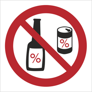 Znak zakaz spożywania alkoholu na płycie PCV (637)