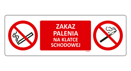 Znak Zakaz palenia na klatce schodowej na Folii Samoprzylepnej NE003