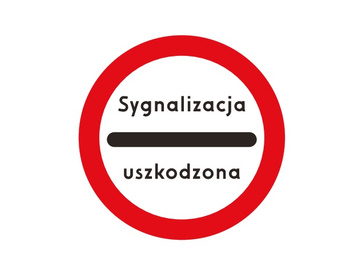 Znak zakazu METALOWY (B32c) Sygnalizacja uszkodzona