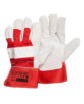 Rękawice robocze skórzane X-TIP TOP RED mocne