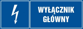 Znak Wyłącznik główny na Folii Samoprzylepnej (HH012)