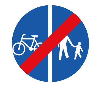 Znak nakazu METALOWY (C13a/16a) Koniec drogi dla pieszych Koniec drogi dla rowerów w pionie