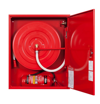 Hydrant wewnętrzny zawieszany uniwersalny fit DN25 z miejscem na gaśnicę pod zwijadłem - SUPRON