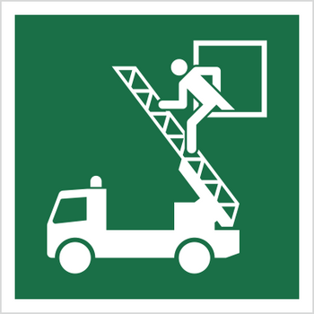 Znak okno ratunkowe (E17) (ISO 7010) Techem