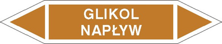 Tabliczka na rurociągi Glikol- napływ znak na płycie PCV (R-OCP06)