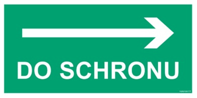 Znak kierunek do schronu w prawo (AC082) Signproject