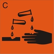 Znak substancja żrąca na Folii Samoprzylepnej (700-05) (36 szt)