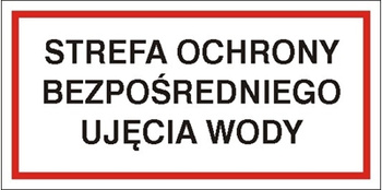 Znak strefa ochrony bezpośredniej ujęcia wody (824-07) na płycie PCV