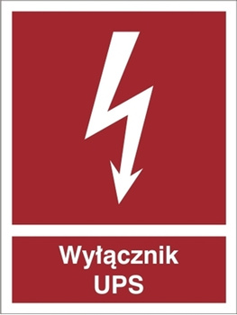Znak wyłącznik UPS na Płycie Świecącej (219-05)