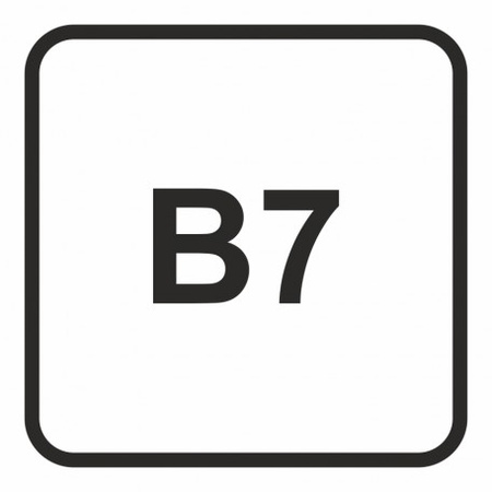 Znak Olej napędowy- maksymalna zawartość biodiesla w paliwie dopuszczalna do użycia w pojeździe 7% na Folii Samoprzylepnej (SB025)
