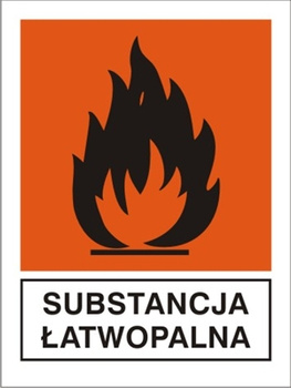Znak substancja łatwopalna na Folii Samoprzylepnej (700-18)