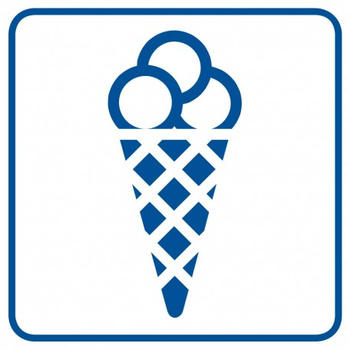 Znak punkt sprzedaży lodów na płycie PCV (RA087)