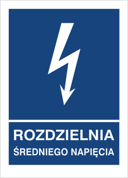 Znak rozdzielnia średniego napięcia na Folii Samoprzylepnej (530-19)