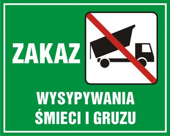 Znak Zakaz wysypywanie śmieci i gruzu (OB014)
