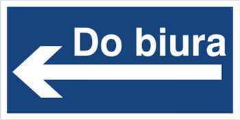 Znak do biura (kierunek w lewo) na płycie PCV (865-38)