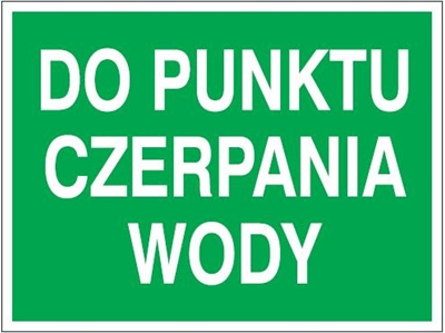 Znak do punktu czerpania wody na płycie PCV (857-26)