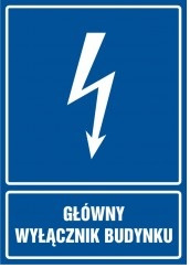 Znak Główny wyłącznik budynku na Folii Samoprzylepnej (HG013)