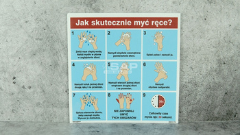 Instrukcja mycia rąk na Folii Samoprzylepnej (422 E-173)