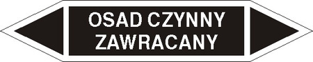 Tabliczka na rurociągi Osad czynny zawracany znak na płycie PCV (R-IC07)