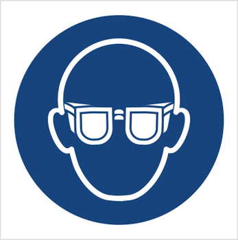 Znak nakaz stosowania ochrony oczu na Folii Samoprzylepnej (M04) (ISO 7010)