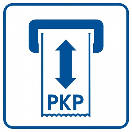 Znak Kasownik biletów PKP na płycie PCV (RA053)