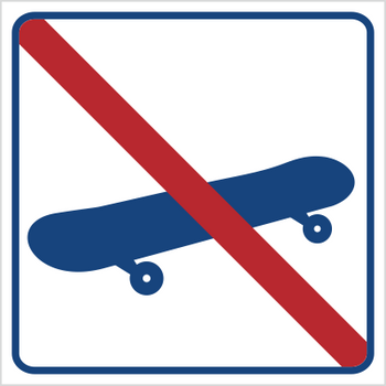 Znak zakaz jazdy na deskorolce (823-19)