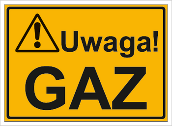 Znak Uwaga! Gaz na płycie HIPS (319-88)