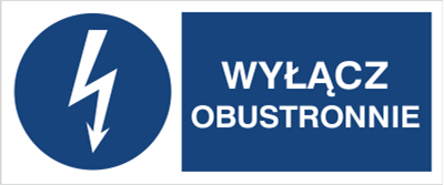 Znak Wyłącz obustronnie na płycie PCV (430-04b)