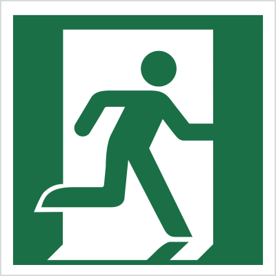 Znak Wyjście ewakuacyjne prawe (E02) (ISO 7010) Techem
