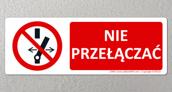 Oznaczenie Nie przełączać (Z068)