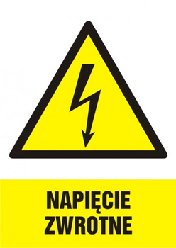 Znak Napięcie zwrotne na Folii Samoprzylepnej (HA012)