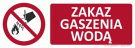 Znak Zakaz gaszenia wodą (T234)