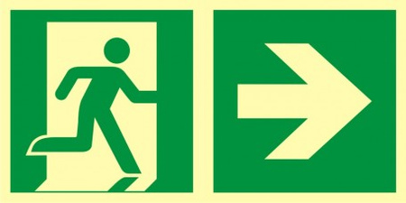 Znak kierunek do wyjścia ewakuacyjnego - w prawo (AE097) Signproject