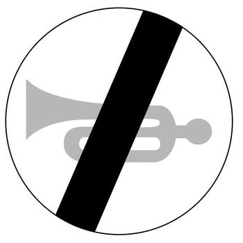 Znak zakazu METALOWY (B30) Koniec zakazu używania sygnałów dźwiękowych