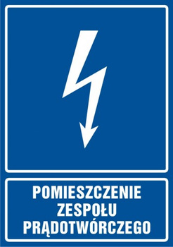 Znak Pomieszczenie zespołu prądotwórczego na Folii Samoprzylepnej (HG043)