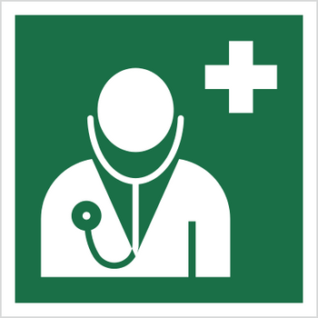 Znak lekarz (E09) (ISO 7010) Techem