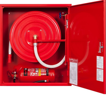 Hydrant wewnętrzny DN 25 z wężem półsztywnym 30m z miejscem na gaśnicę pod zwijadłem - WNĘKOWY SUPRON
