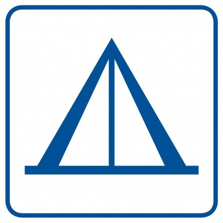 Znak Pole namiotowe (camping) na Folii Samoprzylepnej (RA096)