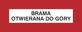 Znak brama otwierania do góry na płycie PCV (231-26)