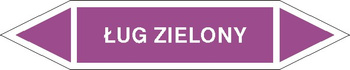 Tabliczka na rurociągi Ług zielony znak na Folii Samoprzylepnej (R-KZ12)